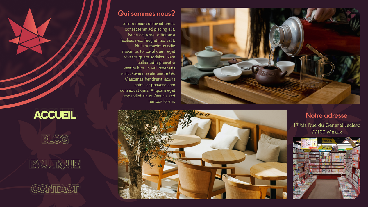 Maquette de page desktop réalisée avec Figma