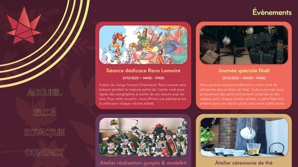 Maquette de page desktop réalisée avec Figma