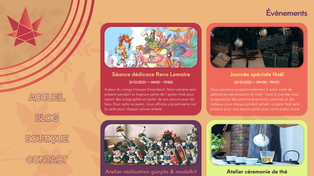 Maquette de page desktop réalisée avec Figma