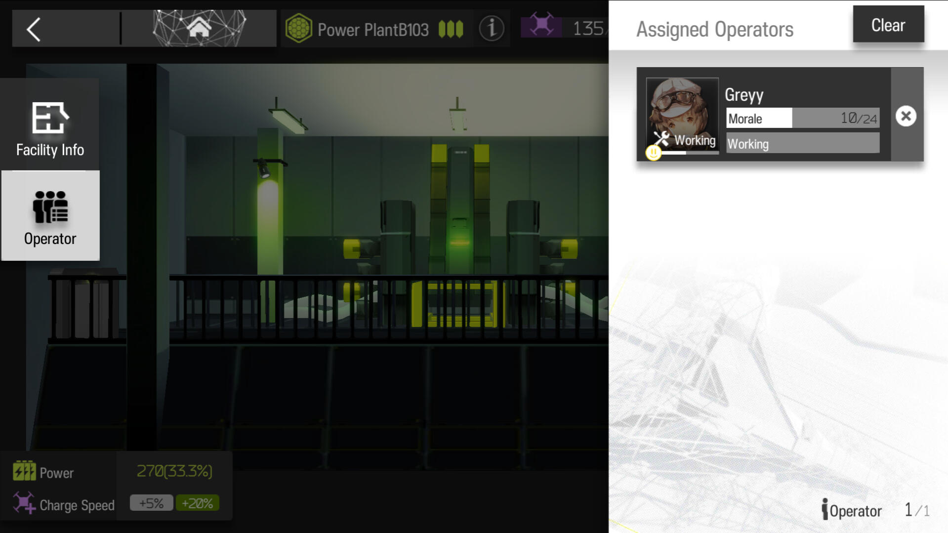 L'assignement d'un "opérateur" (travailleur) dans une centrale électrique