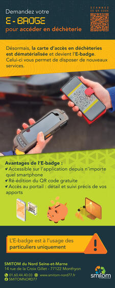 Un roll-up pour promouvoir la carte d'accès en déchèterie dématérialisée
